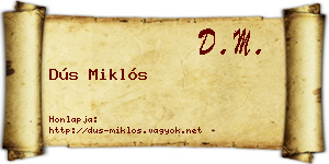 Dús Miklós névjegykártya